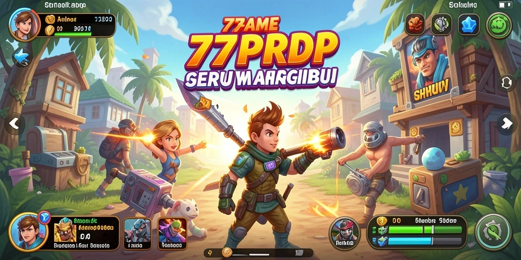 Screenshot gameplay 77RP menampilkan aksi seru dalam permainan Arcade.