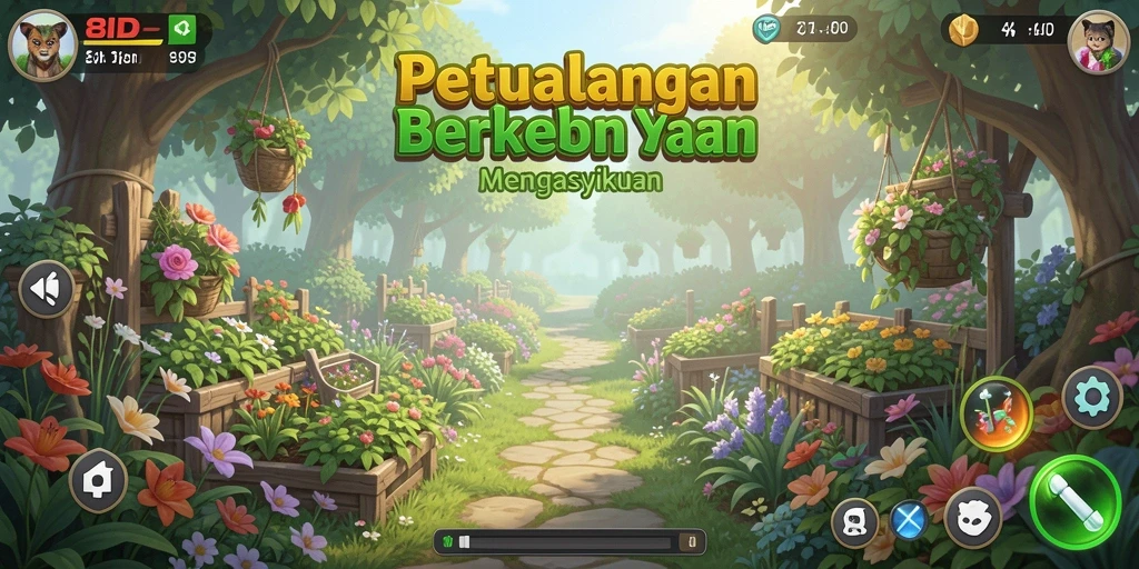 Tampilan gameplay 8ID dengan lahan pertanian yang subur.