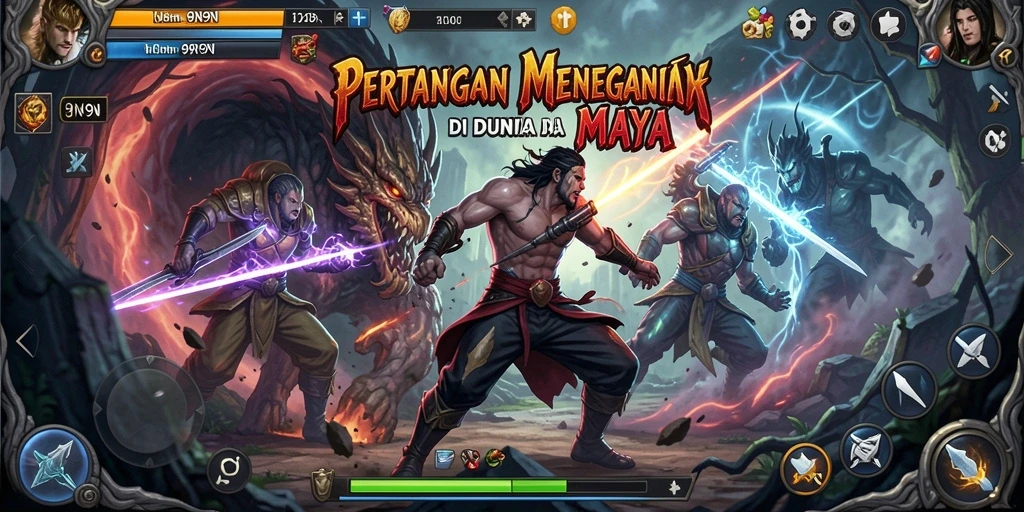 Gameplay seru dalam pertarungan 9N9N dengan karakter beragam.