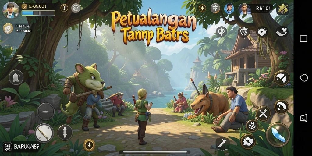Tampilan gameplay menarik dari BARU01 dengan pemandangan yang memukau.