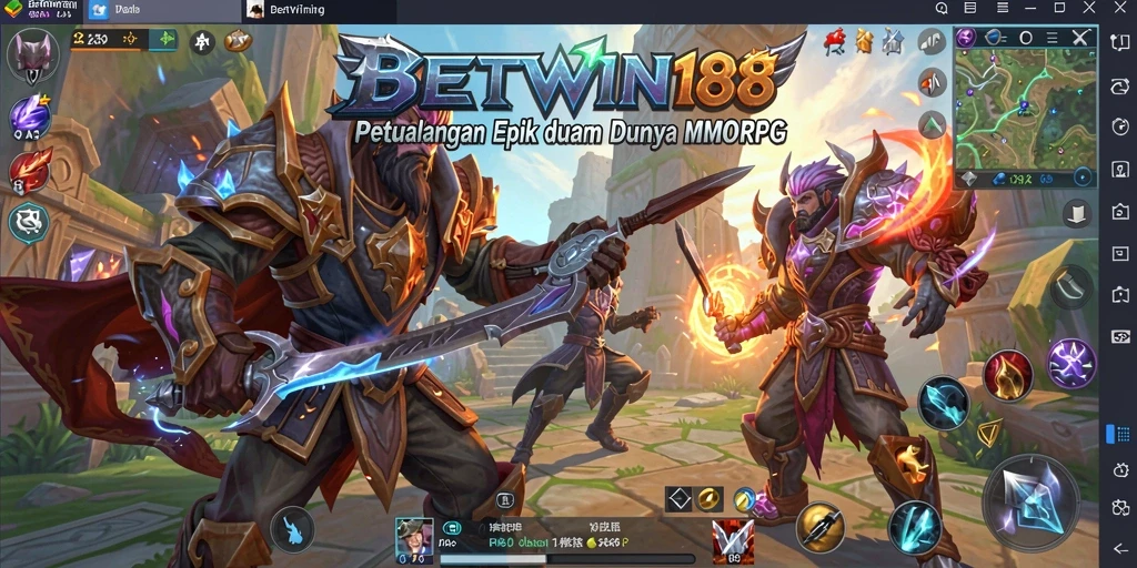 Tampilan gameplay BETWIN188 dengan pertempuran yang mendebarkan.