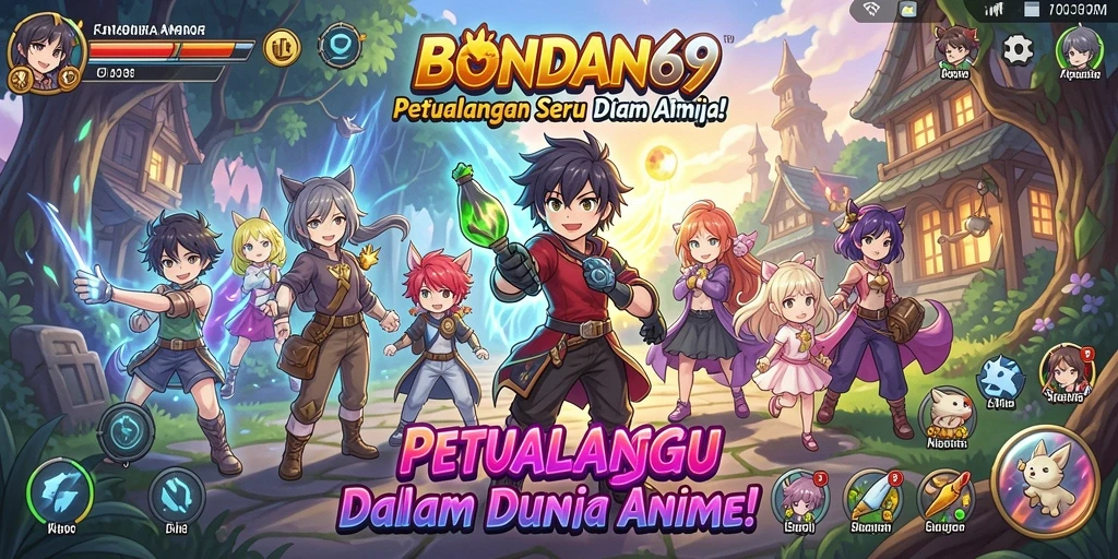 Tampilan gameplay menarik dalam BONDAN69 dengan karakter anime beraksi.
