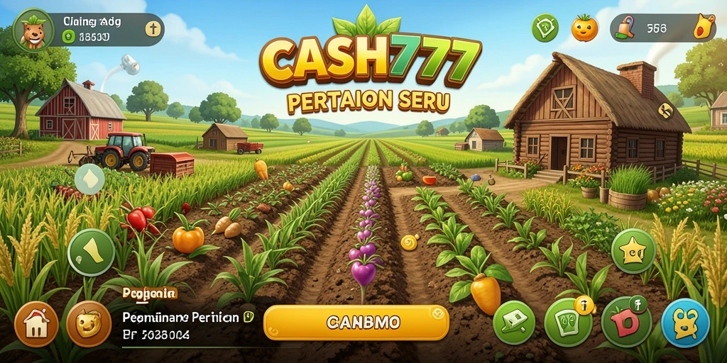Tampilan gameplay CASH777 dengan aktivitas pertanian yang seru.
