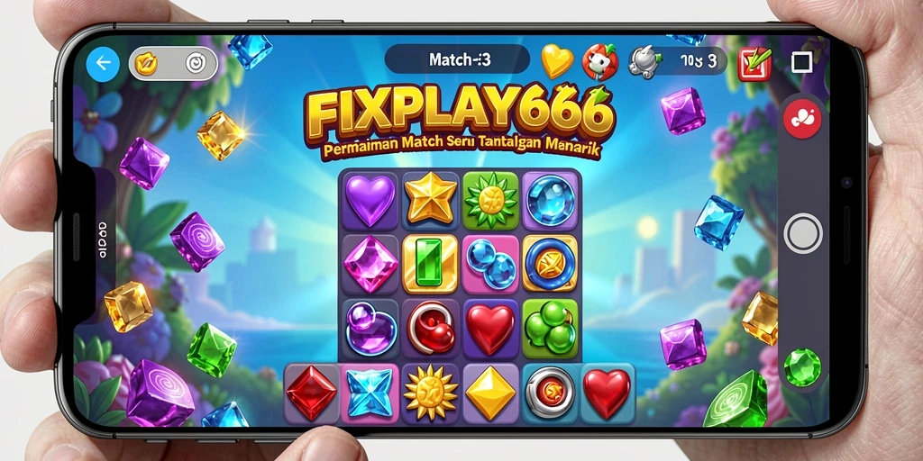 Tampilan gameplay <strong>FIXPLAY666</strong> yang menampilkan aksi seru Match-3.