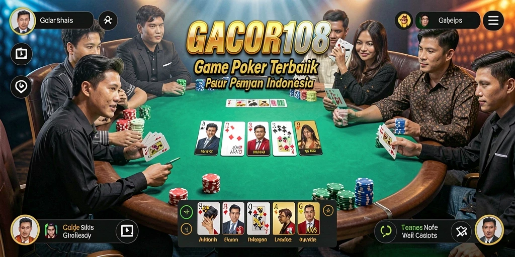 Tampilan gameplay poker yang menarik di GACOR108.