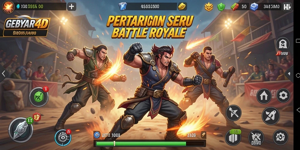Tampilan grafis yang menakjubkan dalam gameplay GEBYAR4D Battle Royale.