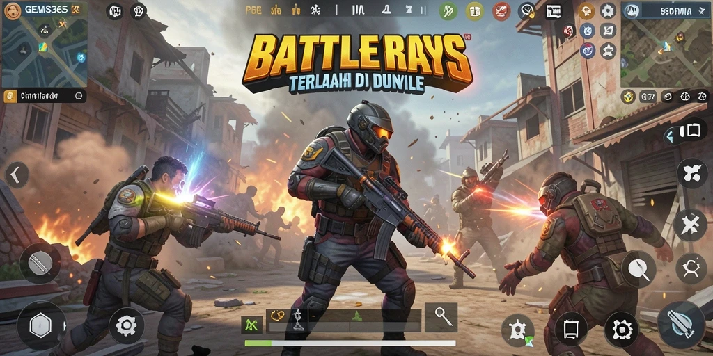 Tampilan Screenshot Permainan GEMS365 dengan Aksi Battle Royale yang Seru.