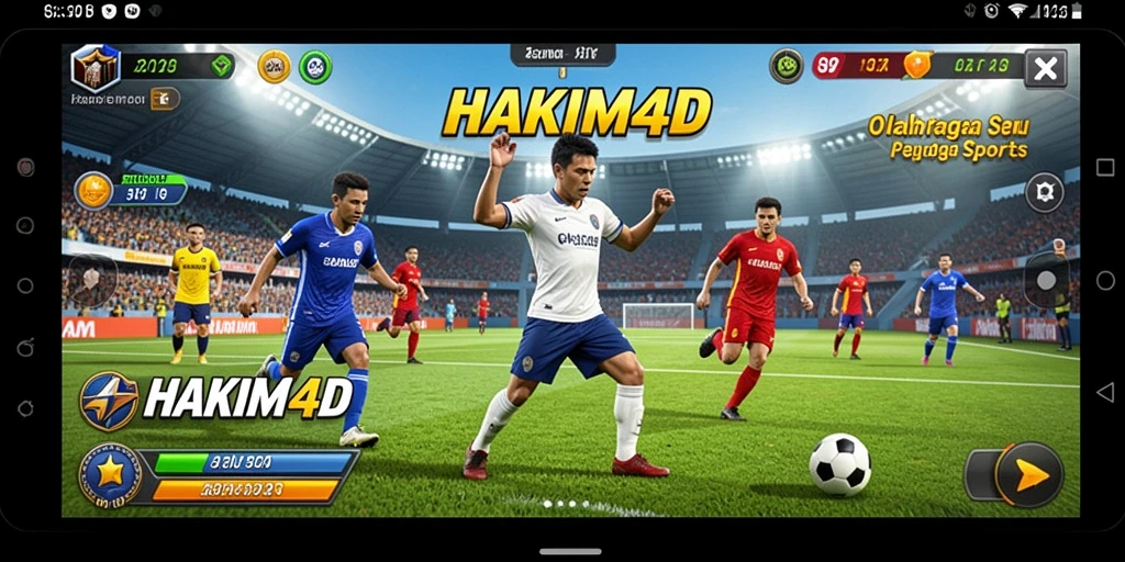 Screenshot gameplay HAKIM4D menampilkan aksi seru dalam pertandingan olahraga.