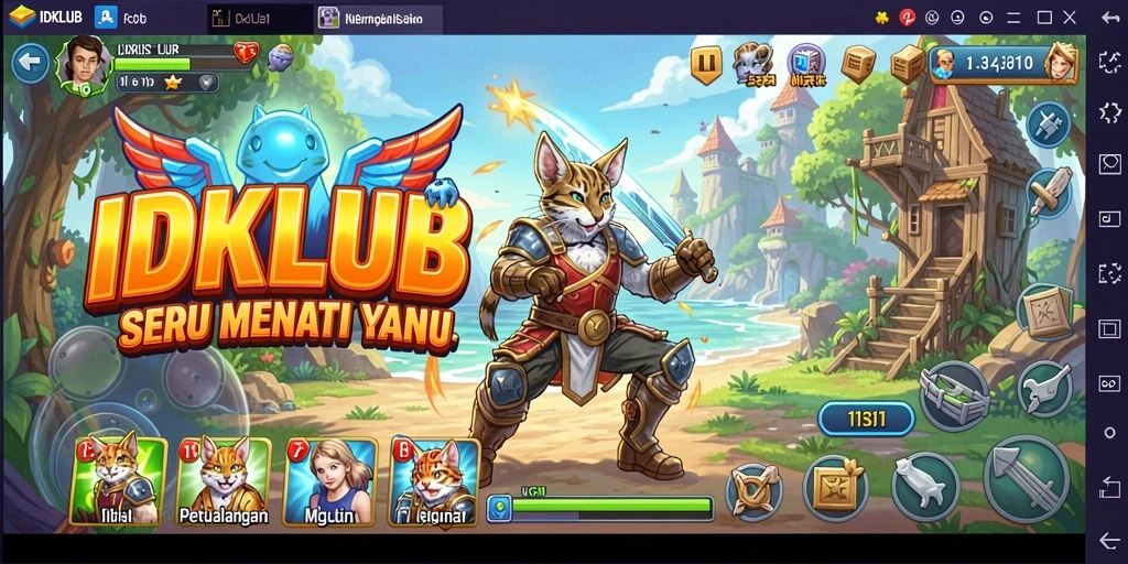 Tampilan screenshot IDKLUB saat karakter menjelajahi dunia petualangan.
