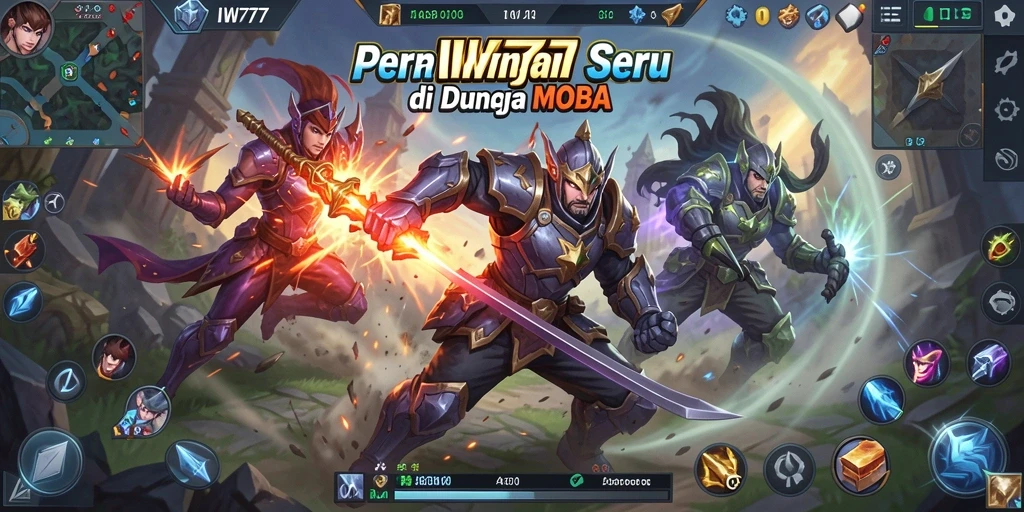 Screenshot gameplay IW777 yang menampilkan pertarungan seru antara karakter hero.
