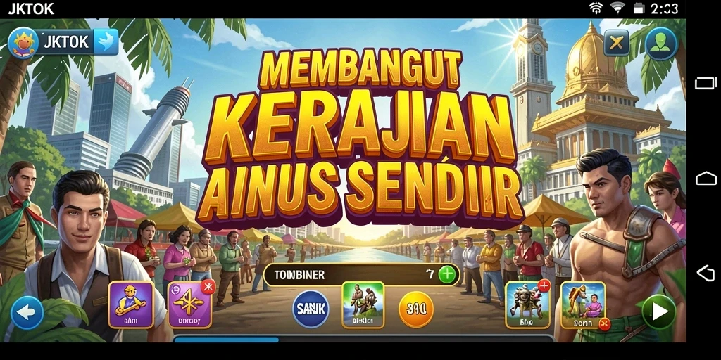 Tangkapan layar JKTOK menampilkan gameplay bisnis yang menarik.