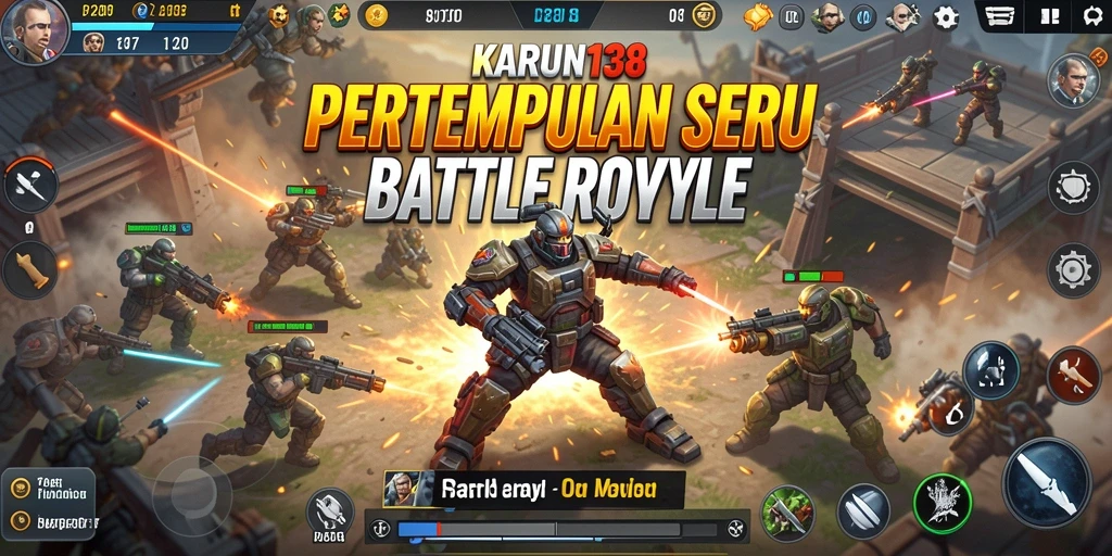 Screenshot utama KARUN138 menampilkan momen pertempuran Battle Royale yang intens.