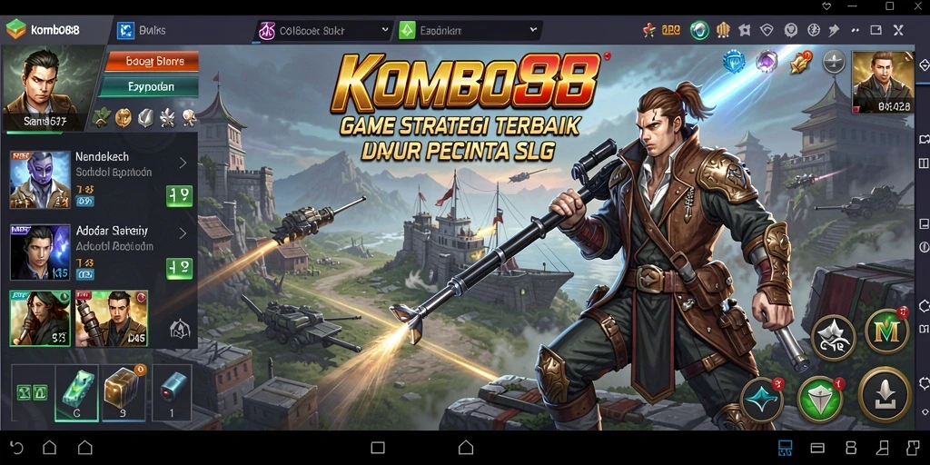 Tampilan gameplay seru dari KOMBO88 saat bertempur melawan musuh.