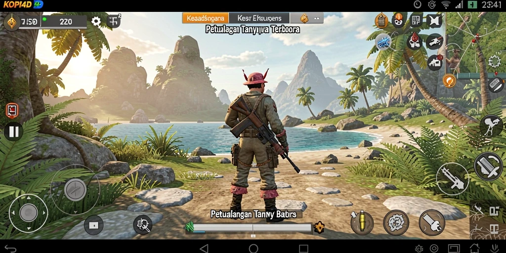 Screenshot permainan KOPI4D yang menampilkan eksplorasi dunia terbuka.