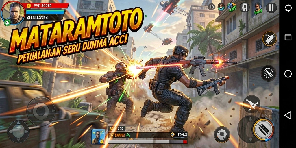 Screenshot gameplay MATARAMTOTO menunjukkan aksi mendebarkan dan grafis menawan.