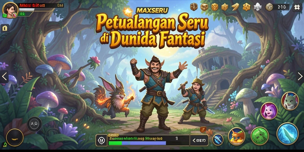 Tampilan gameplay <strong>MAXSERU</strong> yang menawan dengan petualangan seru.