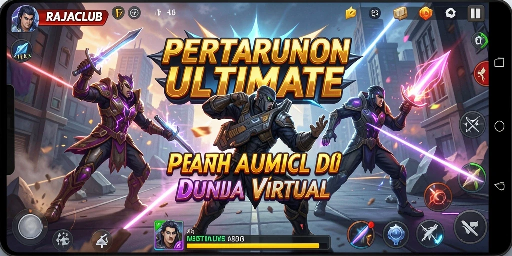 Gameplay adiktif RAJACLUB dengan pertarungan yang mendebarkan.