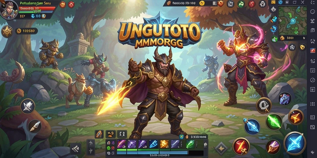 Screenshot gameplay UNGUTOTO yang menampilkan aksi pertarungan seru di dunia MMORPG.